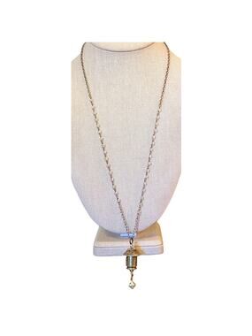 Tri-Metal Federal Gap 45 Ammo Butterfly Birdhouse Pendant on 925 & Crystal Chain